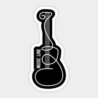 MUSIC LINE (white) Sticker